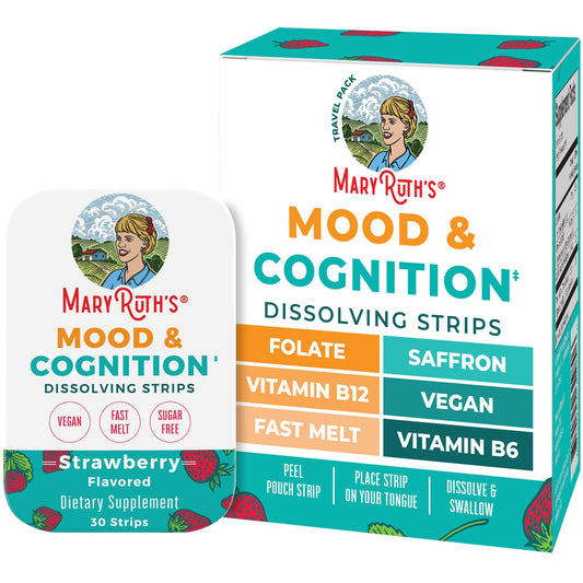 MaryRuth's Mood & Cognition Dissolving Strips – Strawberry Flavor – 30 Count
