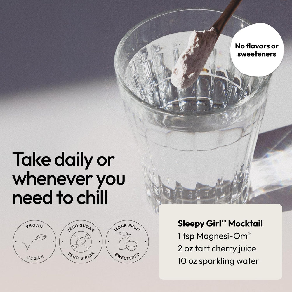 Moon Juice Magnesi-Om in glass mix for a restful zero sugar drink