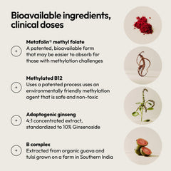 Moon Juice Ting bottle close-up showing ingredients and methylated B vitamins.