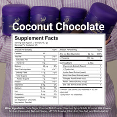 Close-up of MoonBrew coconut chocolate powder scoop