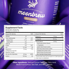 Wooden scoop scooping MoonBrew powder