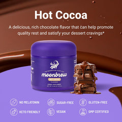 Close-up of MoonBrew ingredients including magnesium glycinate and L-theanine