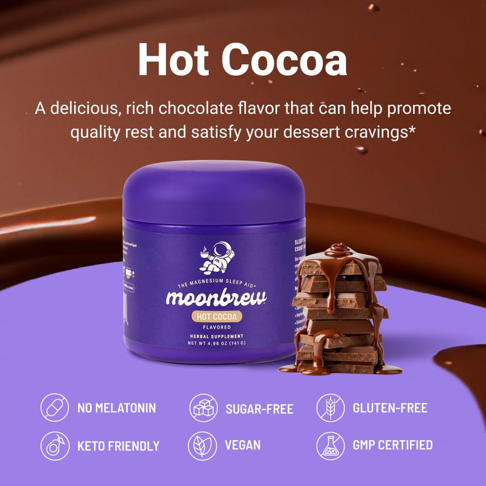 MoonBrew label close-up highlighting clean, sugar-free, vegan ingredients.