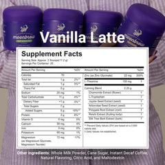 MoonBrew Nighttime Vanilla Latte scoop showcases quick, convenient bedtime preparation.