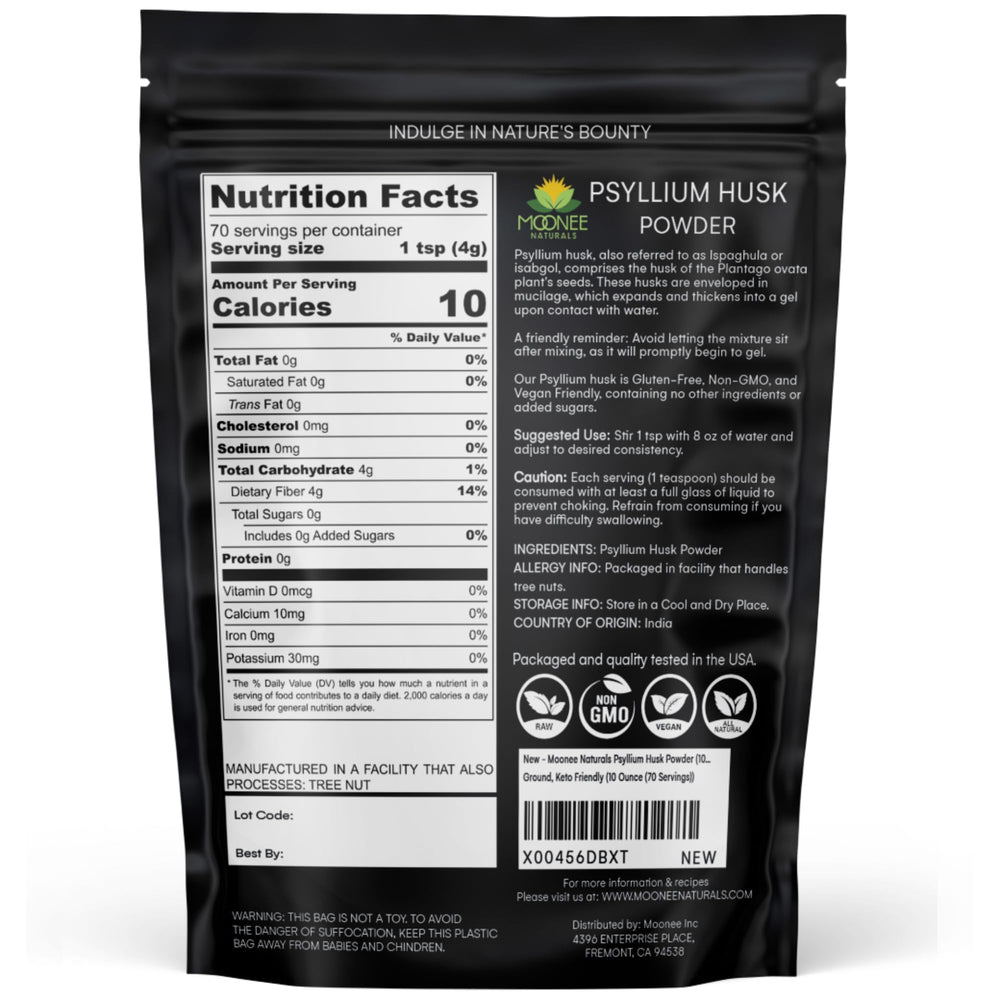 Keto friendly psyllium husk powder in kitchen setting