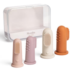 Moonkie baby finger toothbrush small blush pale mauve front view