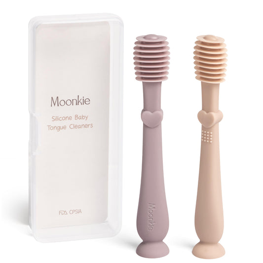 Moonkie Baby Tongue Cleaner Blush color - front view