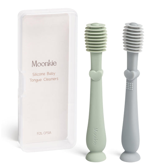 Moonkie Baby Tongue Cleaner - blue