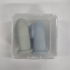 Child-friendly baby brushing with Moonkie finger toothbrush