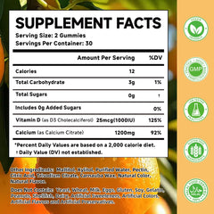 MOORGUMY Orange Calcium Citrate Gummies bottle label