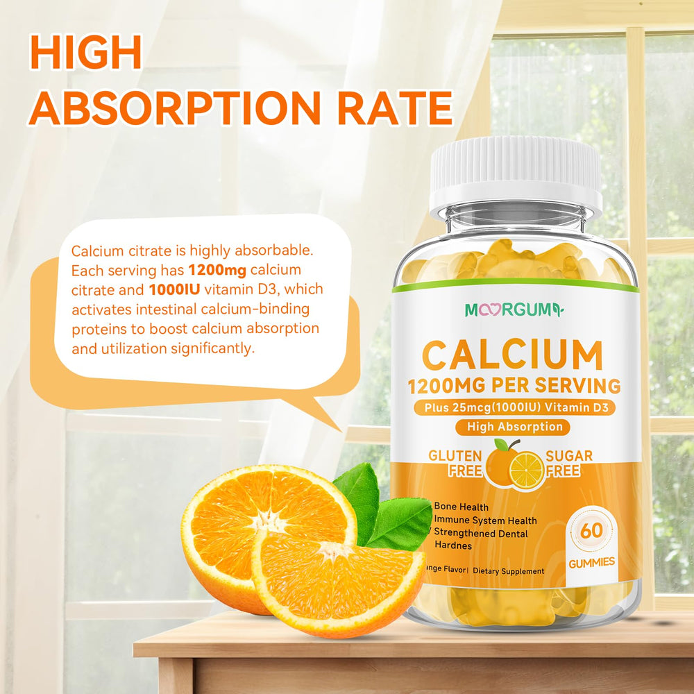 Close-up of MOORGUMY Calcium Citrate Gummies