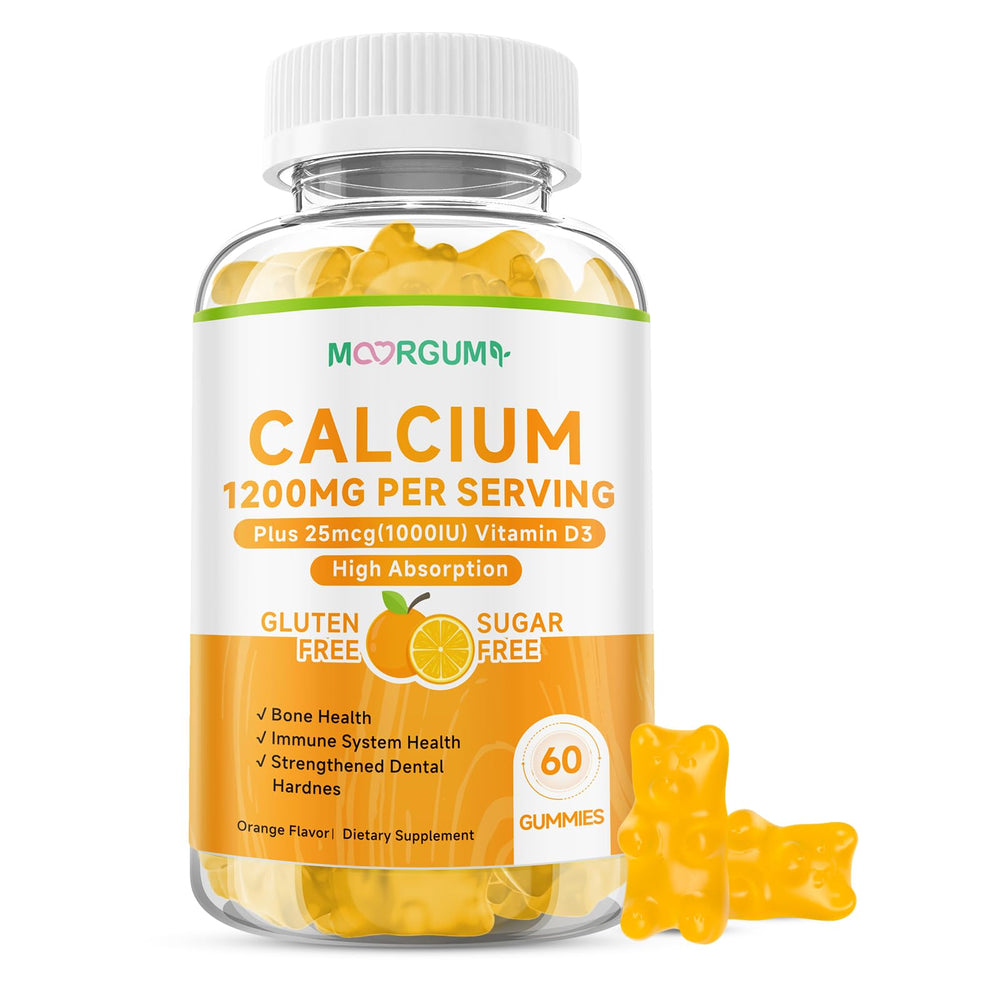 MOORGUMY Calcium Citrate Gummies Orange bottle front view