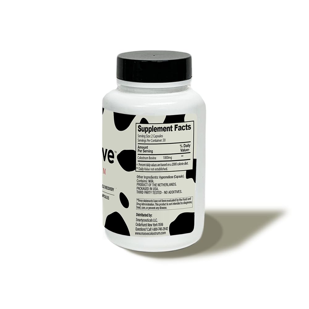 MOOVE colostrum ingredients label