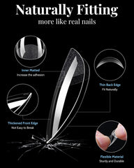 MORGLES short almond nail tips kit for versatile, natural-looking manicures.