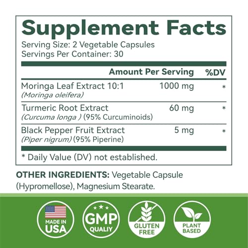 Lifestyle scene with moringa capsules packaging on a clean surface
