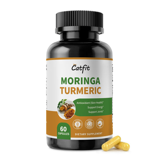Moringa Capsules bottle product shot with 10-in-1 label