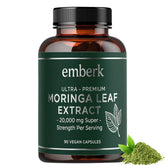 Moringa Capsules bottle front with 20,000 mg strength label