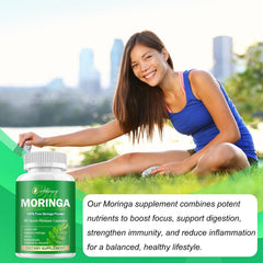 Nutrition facts label for Moringa Capsules