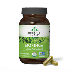 Organic India Moringa Capsules packaging