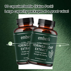 Non-GMO vegan moringa capsules, 90-count bottle