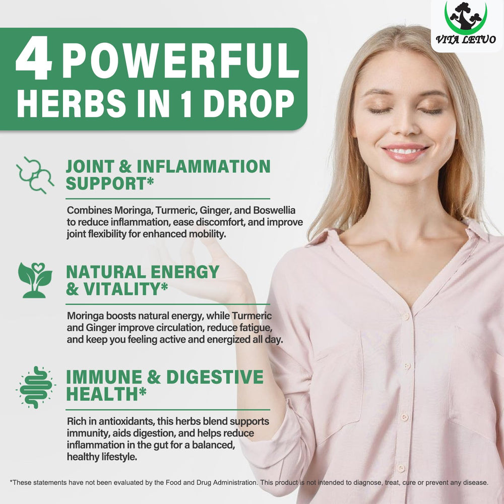 Liquid Moringa Drops providing energy and vitality