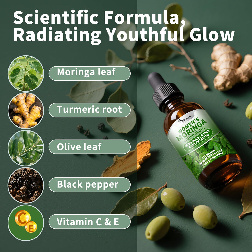 Dropper dispensing 2 ml of Moringa Liquid Drops