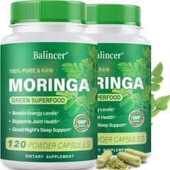 Front view of Balincer Moringa Powder Capsules bottle