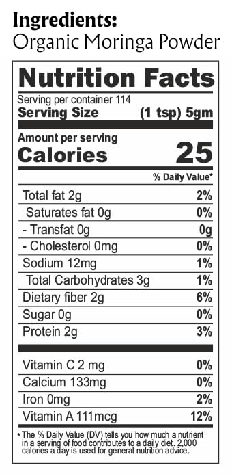 Moringa powder for smoothies and tea