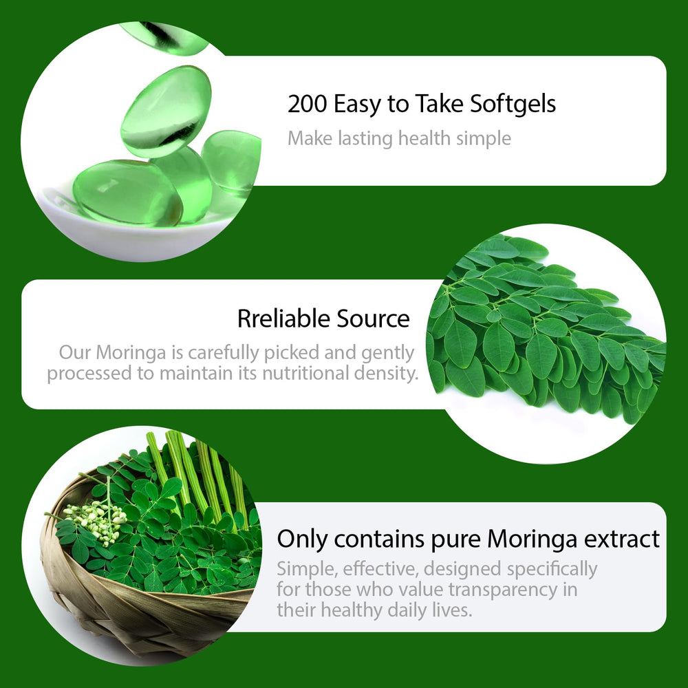 Close-up of Moringa softgels