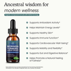 Label showing organic moringa oleifera liquid extract