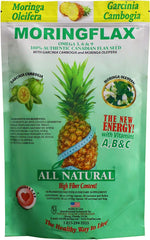 Back view of Moringflax Bag Formula packaging with nutritional notes