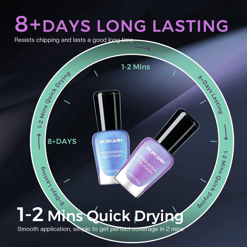 Morovan Gray dual-tone option pairs well with minimalist, modern nails.