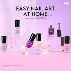 Morovan nail polish set gloss finish highlights vibrant purple nude tones