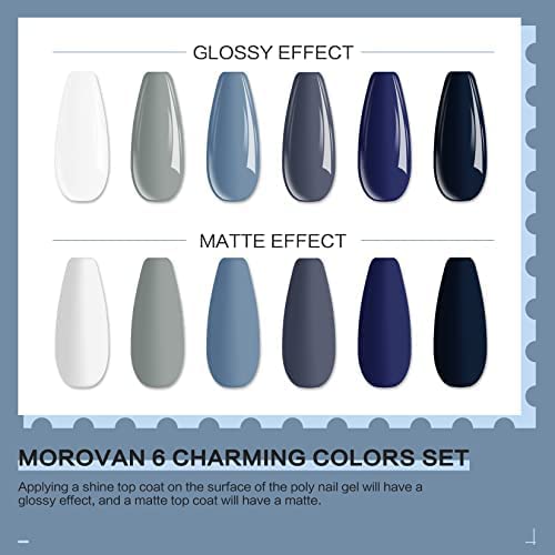 Morovan poly gel bottles close-up showing 15ml containers.