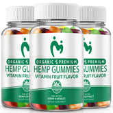 Front view of MOSRAY Hemp Gummies 3-pack