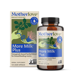 Motherlove More Milk Plus bottle with organic herb blend for nursing moms