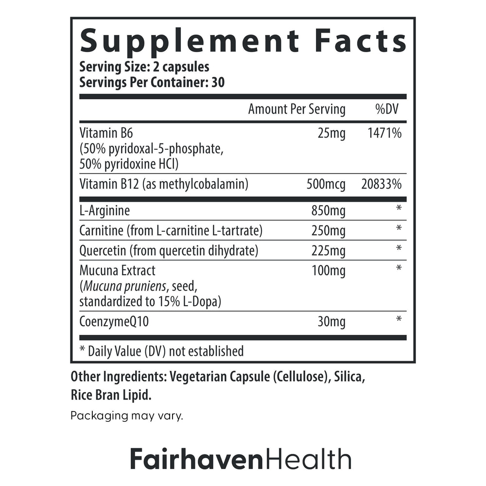Close-up of MotilityBoost for Men supplement bottle label