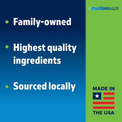 MotionEaze label emphasizes Made in the USA and domestic sourcing.