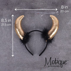 Motique Accessories devil horn headband with boa feathers creates eye-catching party style.