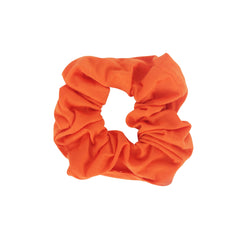 Motique Jumbo Cotton Scrunchie Orange on hair for secure, crease-free hold