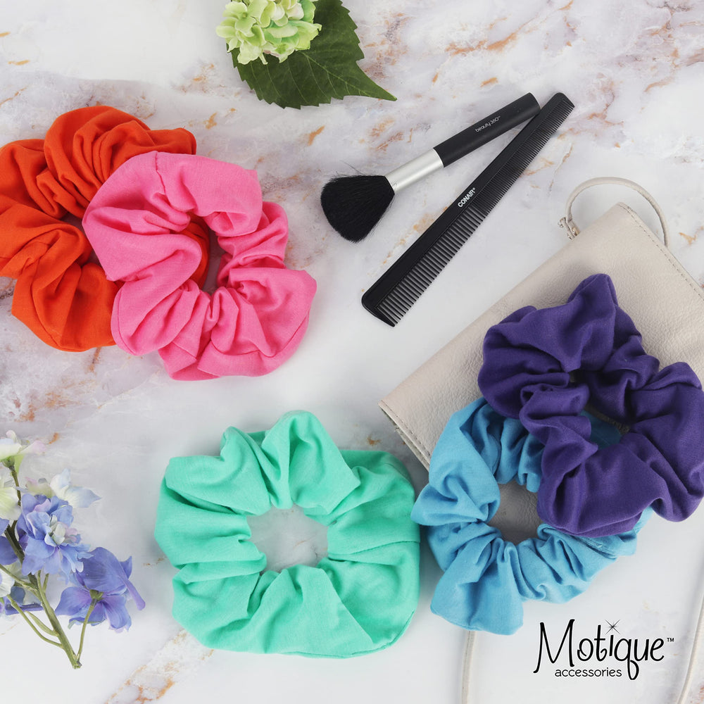 Motique Jumbo Cotton Scrunchie Orange wrapped elastic for durability