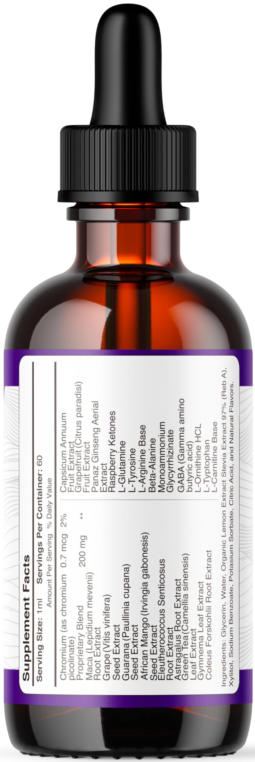 Ingredients panel for Mounja Pure Drops