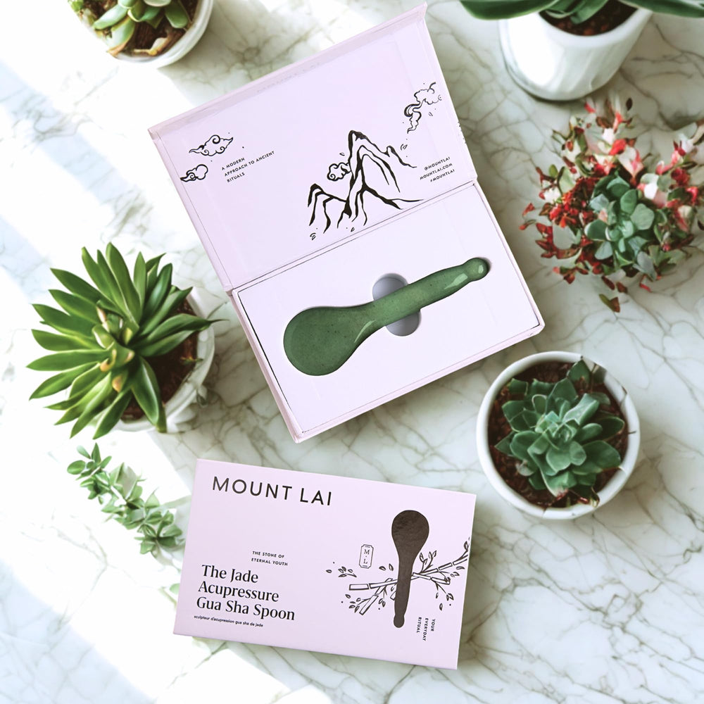 Gua sha setup for skincare routine