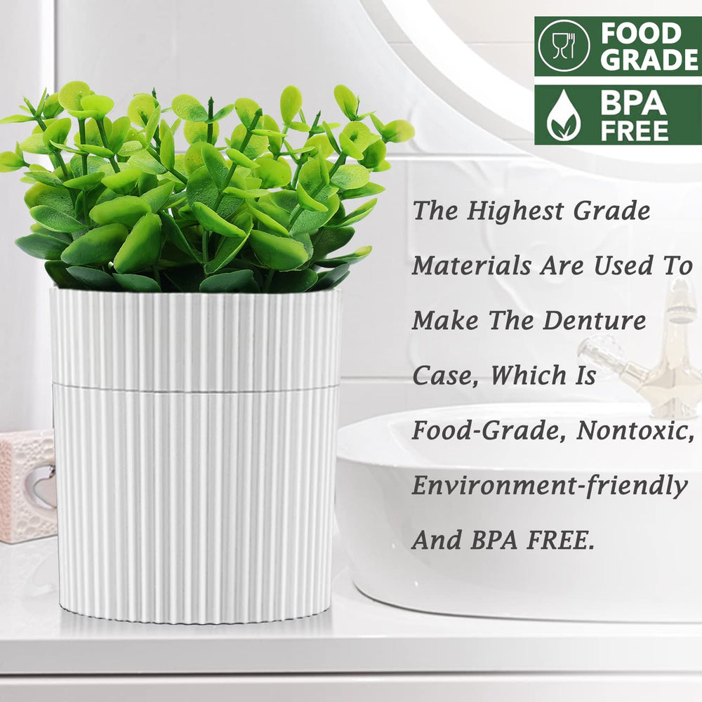Mouth guard and dentures housed in plant-inspired denture case