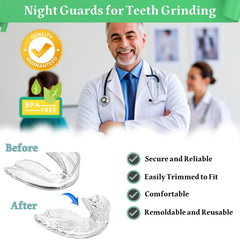 Mouth guards for grinding teeth with storage case