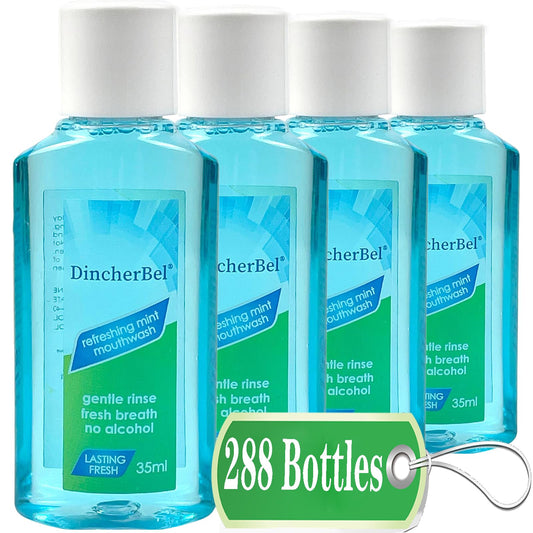 Carton of 288 travel-size 35ml mint mouthwash