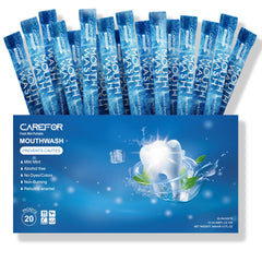 Compact travel-size mouthwash bar packet in icy mint