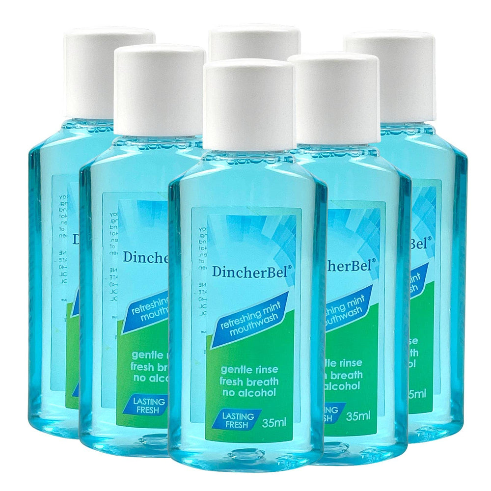 Side view of travel-size Original Mint mouthwash bottle