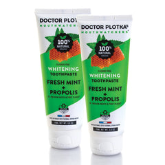Front view of Mouthwatchers fluoride-free toothpaste tubes