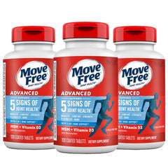 Move Free Advanced glucosamine bottle supports daily joint comfort and mobility.